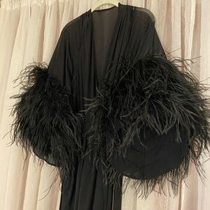Black Catherine D’Lish Selene Sheer Dressing Gown